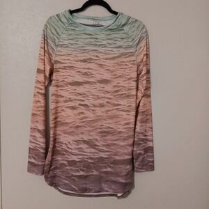 Reel Life- Raised On The Water- Long Cover-up  Women's Sz.L Multi-Color Long...